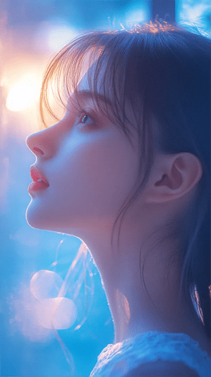 留着刘海的漂亮女孩