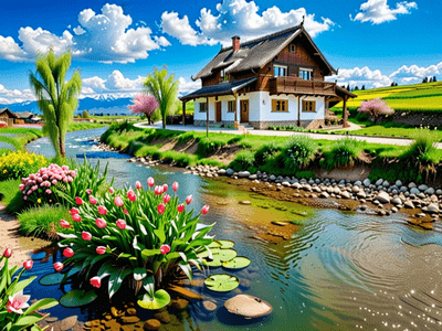 小溪木屋